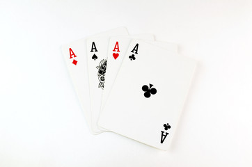 four aces on a white background