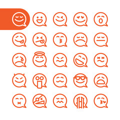 Set of emoji speech bubble emoticons