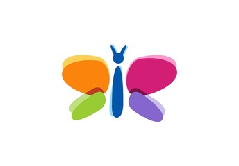 butterfly logo, abstract butterfly symbol icon vector design