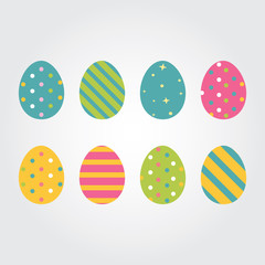 Easter eggs. Vector illustration. Easter eggs vector icons flat style. Easter eggs isolated vector. Easter eggs for Easter holidays design. Easter eggs isolated on white background. 