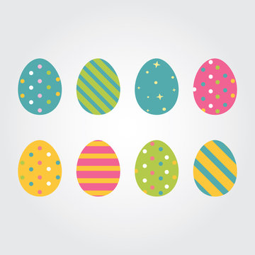 Easter eggs. Vector illustration. Easter eggs vector icons flat style. Easter eggs isolated vector. Easter eggs for Easter holidays design. Easter eggs isolated on white background. 