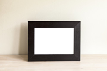 Black wooden frame mockup