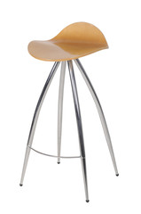 Wood and Chrome Stool