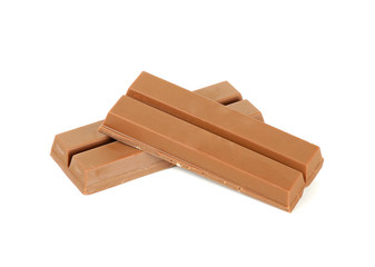 Chocolate wafer isolated on the white background