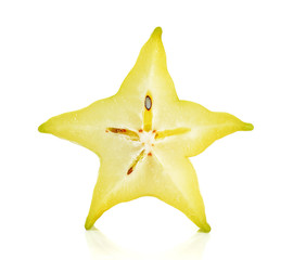 Fototapeta premium Sliced star apple isolated on the white background