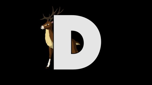 Letter D and Deer (background)
Animated animal alphabet. HD footage with alpha channel. Animal in a background of letter.