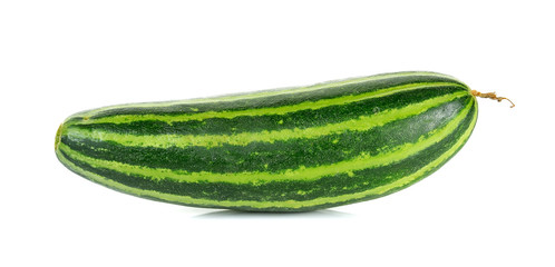 Striped cucumber isolated on the white background