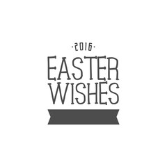 Easter wishes sign - Happy Easter. Easter wish overlay, lettering label design. Retro holiday badge. Hand lettered easter emblem. Isolated. Holiday sign. Easter photo overlays design for web, print