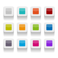set of 12 square buttons