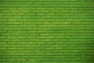 Green brick wall background 