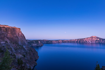 scenic view at dusk in Crater lake National park,Oregon,usa.