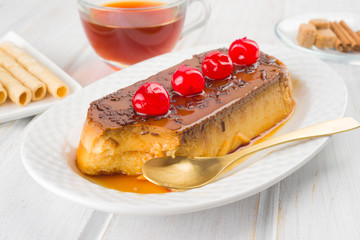 homemade pudding decorated