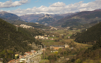 Fototapeta na wymiar Vista aerea della Valnerina in Umbria