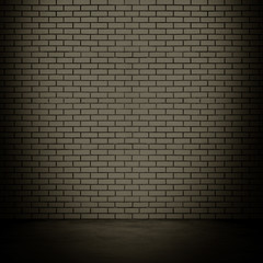 interior with black brick wall