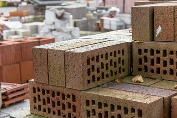 clinker bricks / Stack with clinker bricks