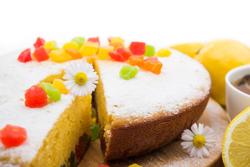 Closeup of dairy and tasty pie