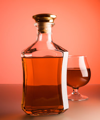 Bottle with whiskey