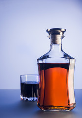 Bottle and glass of whiskey