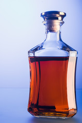 Glass bottle of cognac