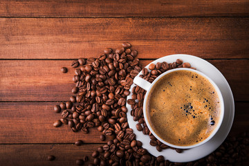 Coffee cup with bean