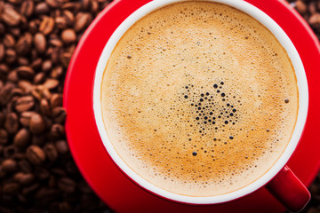 Macro photo of coffee cup