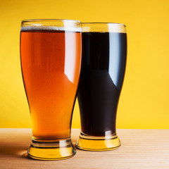 Two glasses of beer