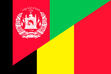 Naklejka premium Waving flag of Belgium and Afghanistan 
