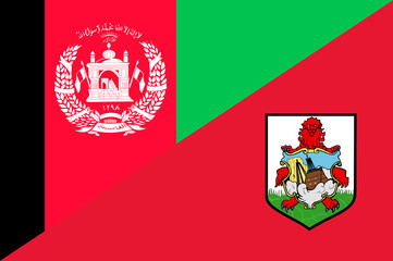 Waving flag of Bermuda and Afghanistan 