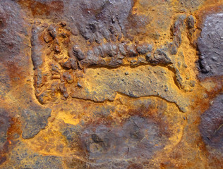 The surface of rusty metal