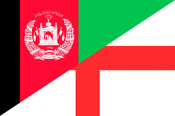 Waving flag of England and Afghanistan 