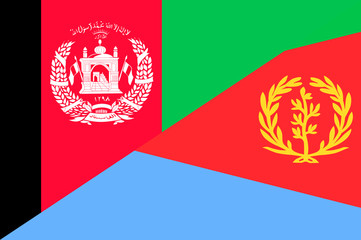 Waving flag of Eritrea and Afghanistan 
