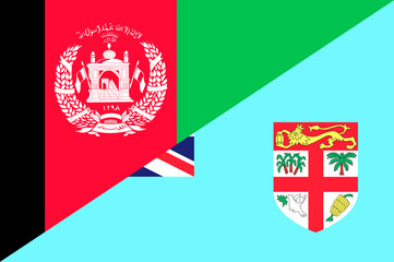 Waving flag of Fiji and Afghanistan 