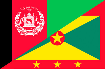 Waving flag of Grenada and Afghanistan 