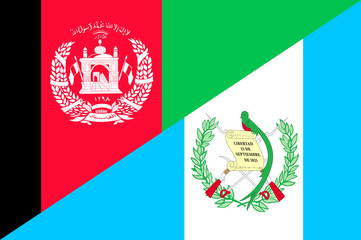 Waving flag of Guatemala and Afghanistan 