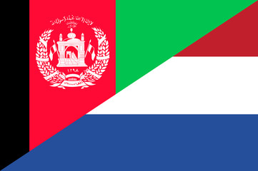 Fototapeta premium Waving flag of Holland and Afghanistan 