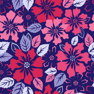 Exotic flowers fashion repeatable pattern