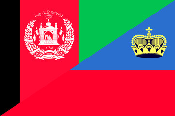 Fototapeta premium Waving flag of Liechtenstein and Afghanistan 