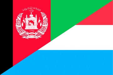 Fototapeta premium Waving flag of Luxembourg and Afghanistan 
