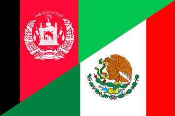 Waving flag of Mexico and Afghanistan 