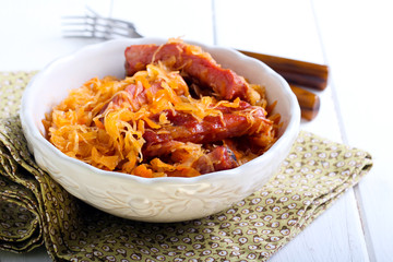 Braised cabbage with ribs