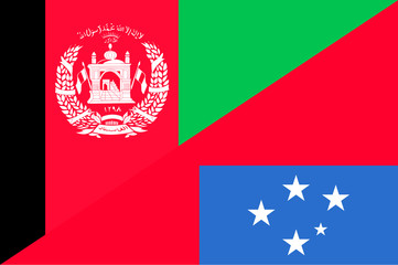 Waving flag of Samoa and Afghanistan 