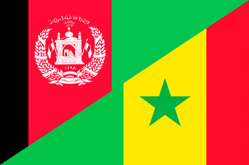 Waving flag of Senegal and Afghanistan 