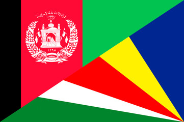 Fototapeta premium Waving flag of Seychelles and Afghanistan 