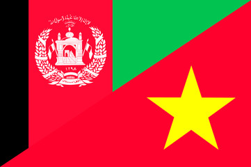 Waving flag of Vietnam and Afghanistan 