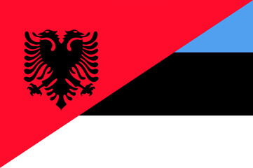 Obraz premium Waving flag of Estonia and Albania 