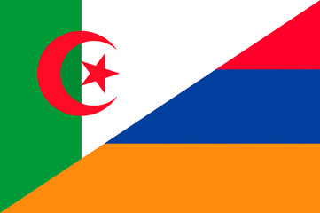 Waving flag of Armenia and Algeria 