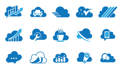Fototapeta premium Cloud Web Icon Set V.1