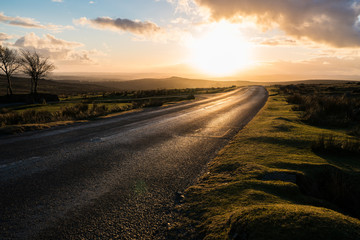 Dartmoor dusk road