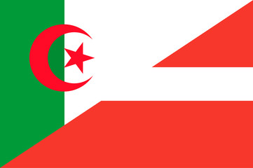 Waving flag of Latvia and Algeria 