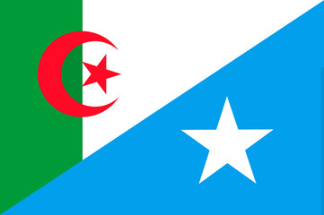 Waving flag of Somalia and Algeria 